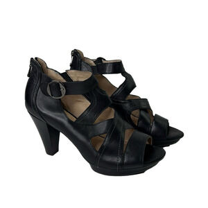 Blondo Black Leather Platform open Toed Sandals